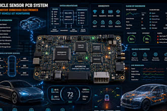 develop vehicle sensor pcb for automotive, ev can bus and iot monitoring systems