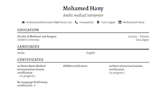 provide professional arabic medical interpretation