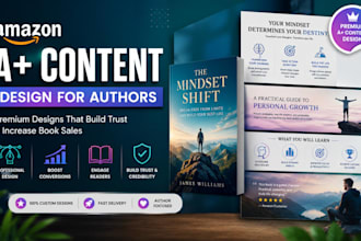 design premium amazon aplus content for KDP authors, kdp enhanced brand content