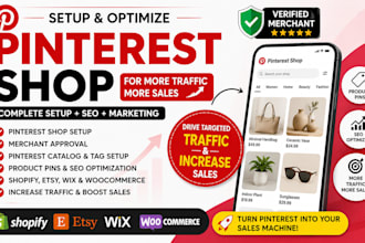 setup pinterest shop, merchant approval, catalog and SEO product pins