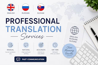 translate english, russian, and slovakian naturally