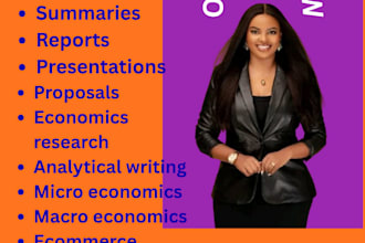 help on economic research and  analytical writing