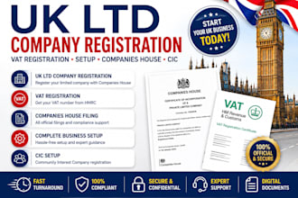 do uk ltd company registration, vat registration, setup, companies house, cic