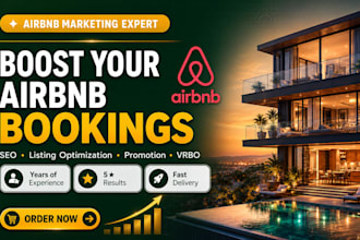 boost airbnb listing, airbnb marketing, promotion, vrbo booking and airbnb seo
