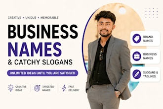 create modern business brand names with unique slogan ideas