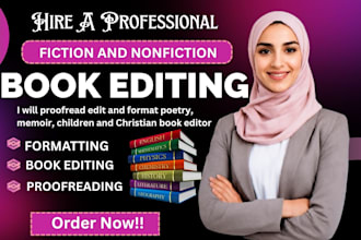 proofread edit and format poetry, memoir, children and christian book editor