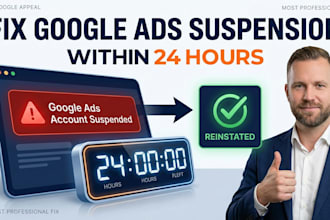 fix google ads suspension issue within 24 hours