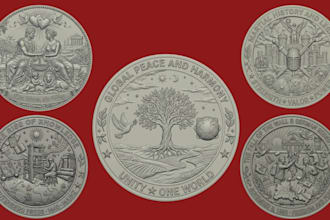 sculpt custom 3d printable coin, challenge coin, bas relief stl for 3d printing