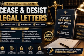 draft professional cease and desist letter, legal notice and dispute letter