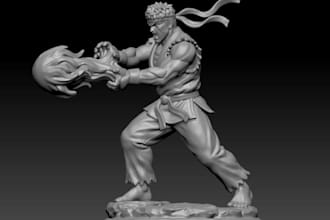 do 3d character sculpt, miniature model, stl file 3d figurine, 3d printing model