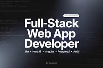 develop full stack web app with asp net core, angular or nextjs, postgresql