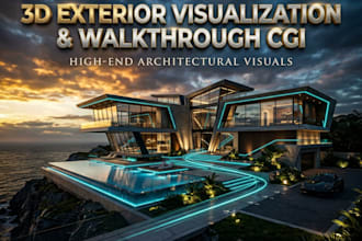 build 3d architectural rendering exterior visualization walkthrough animation