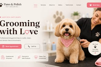 design wix pet grooming business website dog grooming service dog website