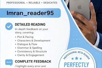 expert beta reader with profissional feedback