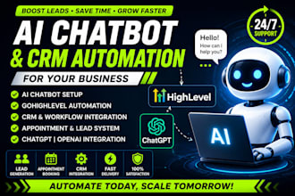 set up ghl CRM automation workflows and ai business system