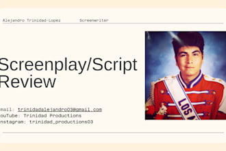 review your screenplay or script and give detailed feedback