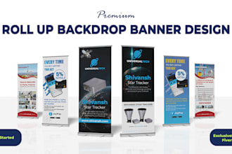 design modern roll up, standee, pull up or pop up banner
