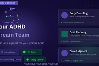 be your adhd virtual assistant, life coach and accountability coach