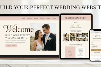 build a beautiful wedding website with rsvp, photo gallery and invitation page