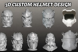 design 3d helmet halloween mask 3d printing ready helmet design print and paint