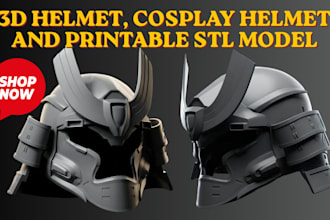 create custom 3d helmet, cosplay helmet and printable stl model