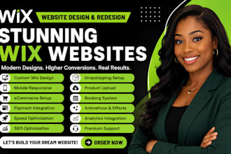 redesign or design optimized wix website, wix ecomerce, wix online store