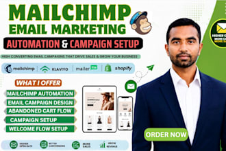 setup mailchimp automation, campaign and email marketing for shopify