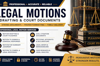 draft lawsuits, legal motions, appeals, and court responses professionally