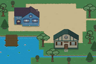 create 2d top down pixel art tileset, rpg tilemap spritesheet, game asset design
