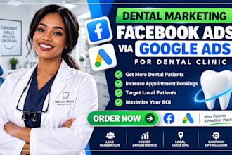 generate dental marketing facebook ads via  google ads for dental clinic