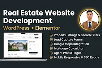 create real estate website with property listings and lead capture forms