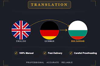 professionally translate english, german, and bulgarian