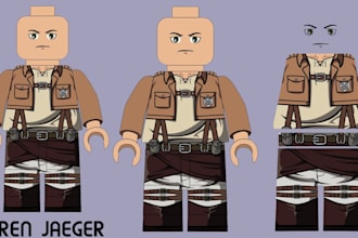 do custom lego minifigure decal design sticker design for uv and pad printing
