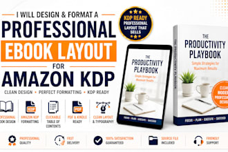 design and format a professional ebook layout design for amazon KDP
