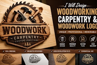 design your wood, carpentry, and woodworking logo perfectly