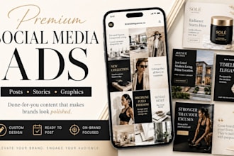 create premium branded social media posts with captions and hashtags