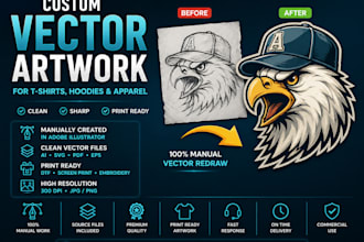 create custom vector artwork for tshirts and apparel