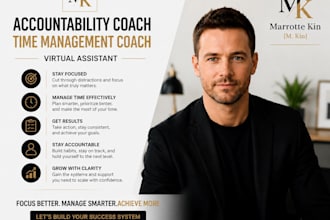 be your accountability coach virtual assistant and  time management coach