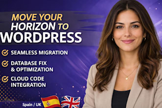 fix design or redesign hostinger horizon database supabase to wordpress website