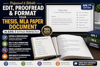 edit proofread format your thesis mla paper document in apa 7 style perfectly