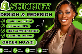 redesign or design shopify store, shopify ecomerce, shopify development
