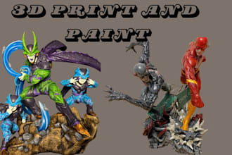 3d print and paint action figure resin anime figure 3d statue miniature painting