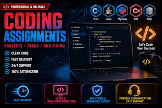 do coding projects in python, cpp, java, csharp