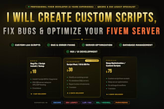 create scripts, fix bugs, and optimize esx or qb fivem server