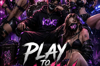 design epic gaming poster esport thumbnail cyberpunk artwork