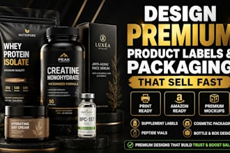 german product label design minimalist logo supplement mockup peptide amazon rum