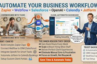integrate zapier webflow jotform salesforce calendly openai for automation