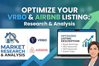 write optimize vrbo, airbnb listing description market research and analysis