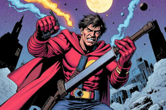 comic book illustration with comic book illustrator