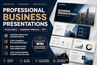 design a professional business presentation and company profile